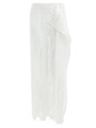 Matchesfashion.com The Attico - High-rise Cotton-lace Wrap Skirt - Womens - Ivory
