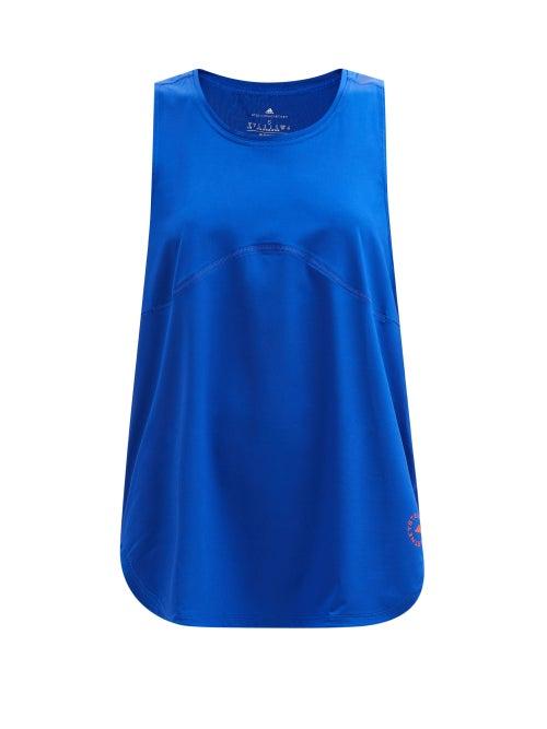 Adidas By Stella Mccartney - Truestrength Abstract-print Tank Top - Womens - Blue