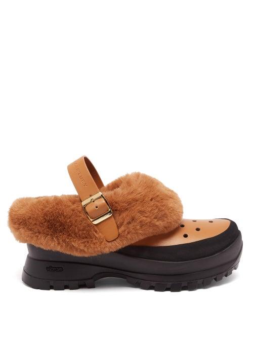 Stella Mccartney - Trace Faux-leather Slingback Clogs - Womens - Tan