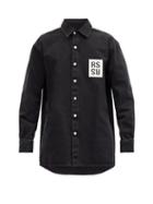 Matchesfashion.com Raf Simons - Logo-patch Denim Shirt - Mens - Black