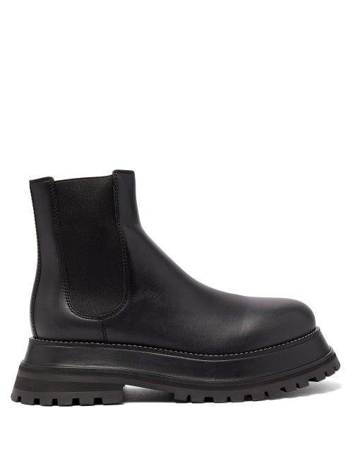 Matchesfashion.com Burberry - Chunky Platform Leather Chelsea Boots - Womens - Black