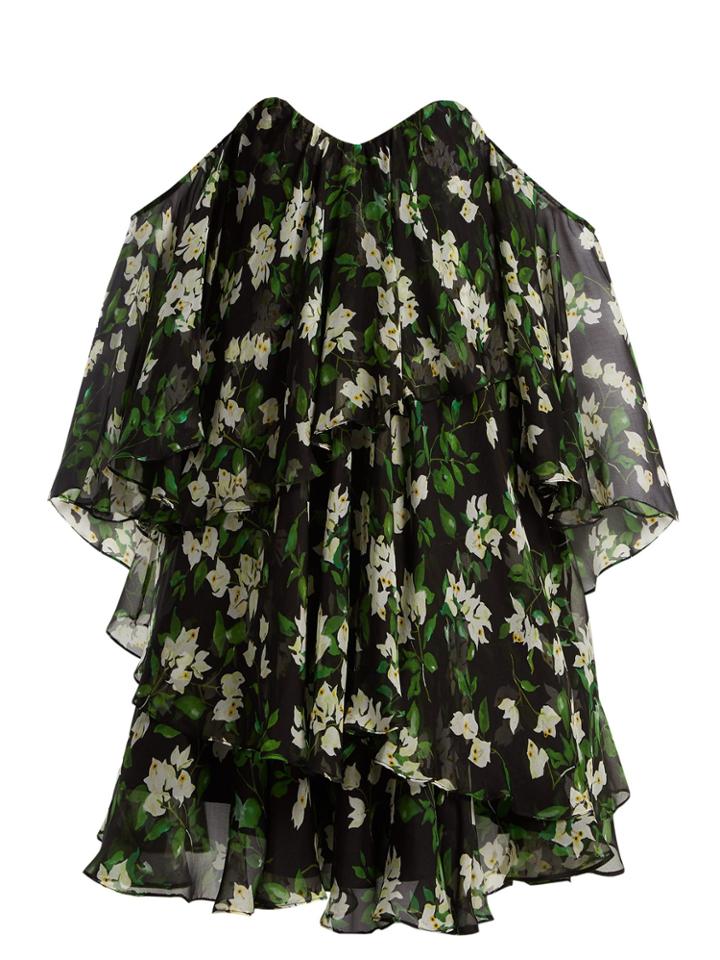 Caroline Constas Paros Floral-print Silk-crepe Dress