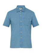 Matchesfashion.com Oliver Spencer - Short Sleeved Cotton Shirt - Mens - Light Blue