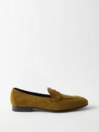 Brioni - Bologna Suede Penny Loafers - Mens - Khaki