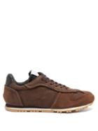 Maison Margiela - Runner Panelled Leather Trainers - Mens - Dark Brown