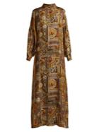 Edward Crutchley Printed Silk Dress
