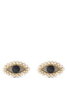 Begum Khan - Lover's Eye Pearl & 24kt Gold-plated Clip Earrings - Womens - Gold Multi