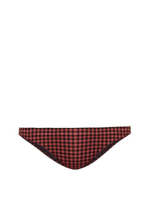 Matchesfashion.com Belize - Winona Gingham Bikini Briefs - Womens - Pink Multi
