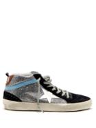 Matchesfashion.com Golden Goose Deluxe Brand - Midstar Glitter And Suede Trainers - Womens - Silver Multi