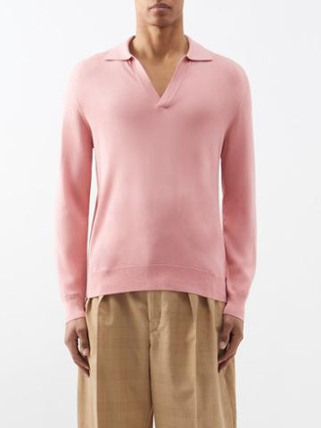 Arch4 - Mr Oxford Silk-blend Polo Top - Mens - Pink