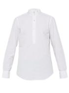 Matchesfashion.com Finamore 1925 - Maiorca Band Collar Cotton Shirt - Mens - White