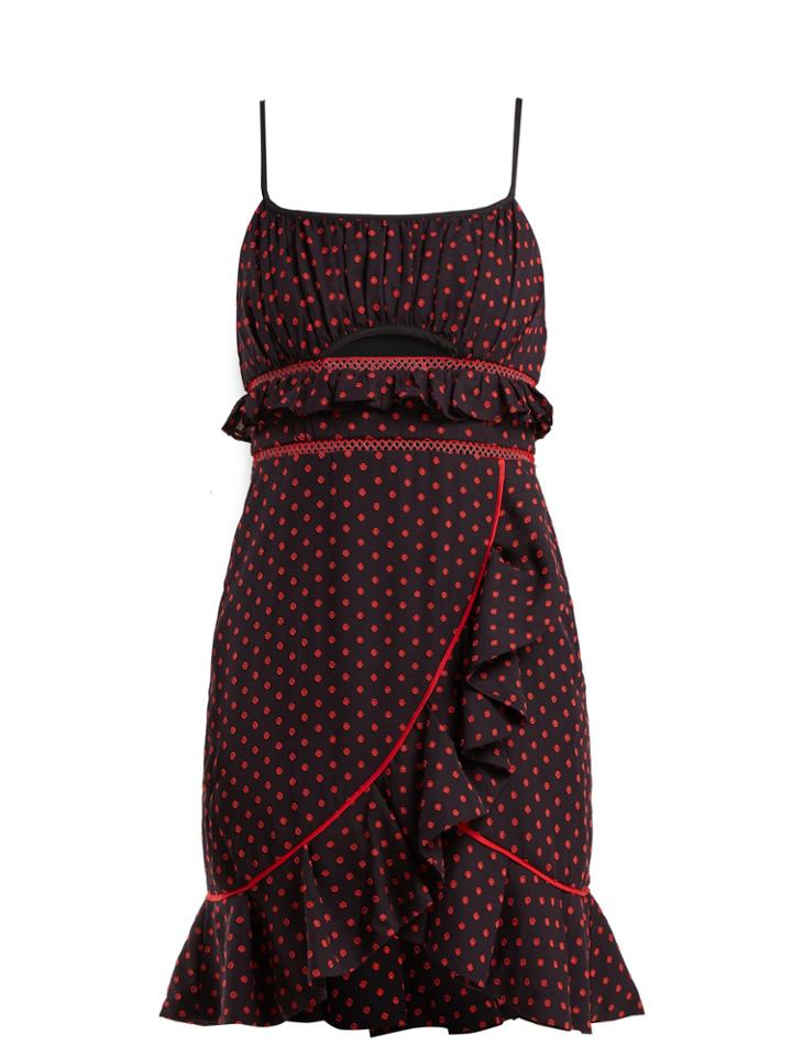 Self-portrait Cut-out Frilled Mini Dress