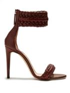 Matchesfashion.com Altuzarra - Ghianda Braided Detailed Heeled Sandals - Womens - Burgundy
