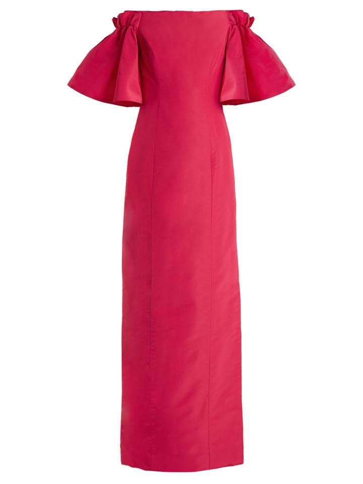 Oscar De La Renta Off-the-shoulder Silk-faille Gown