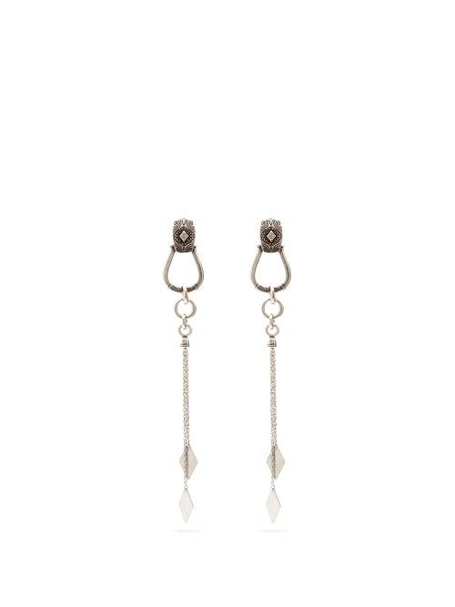 Matchesfashion.com Etro - Stirrup Chain-drop Earrings - Womens - Silver