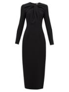 Matchesfashion.com Emilia Wickstead - Remy Gathered Crepe Midi Dress - Womens - Black