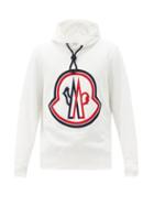 Matchesfashion.com Moncler - Logo-embroidered Cotton-jersey Hooded Sweatshirt - Mens - White