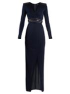 Balmain V-neck Eyelet-embellished Jersey Maxi Dress