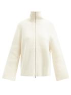 Matchesfashion.com Totme - Flared-sleeve Two-way Zip Cashmere Jacket - Womens - Ivory