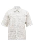 Matchesfashion.com Maison Margiela - Fragile Print Cotton Poplin Bowling Shirt - Mens - Black White