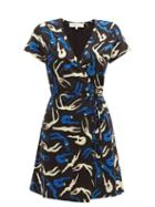 Matchesfashion.com Diane Von Furstenberg - Savilla Swimmers Print Cotton Wrap Dress - Womens - Black Multi