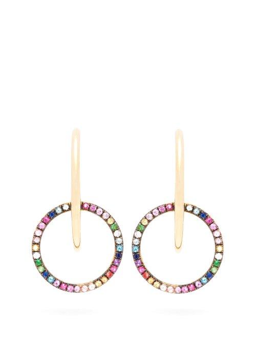 Matchesfashion.com Ana Khouri - Brigid 18kt Gold & Sapphire Earrings - Womens - Multi