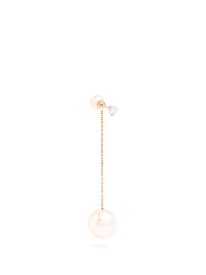 Delfina Delettrez Diamond, Pearl & Yellow-gold Single Earring