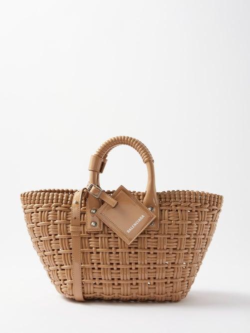 Balenciaga - Bistro Xs Woven Faux-leather Basket Bag - Womens - Nude