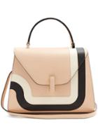 Matchesfashion.com Valextra - Iside Medium Striped Grained Leather Bag - Womens - Light Pink