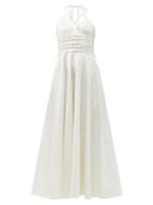 Matchesfashion.com 16arlington - Katsina Lace-up Cotton-blend Poplin Dress - Womens - Cream