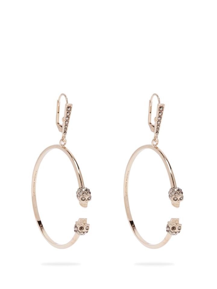 Alexander Mcqueen Double Skull Hoop Earrings