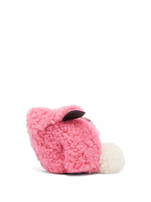Matchesfashion.com Loewe - Bunny Shearling Coin Purse - Womens - Pink