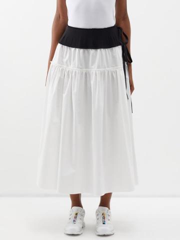 Renata Brenha - Menina Tie-waist Cotton Skirt - Womens - White Black