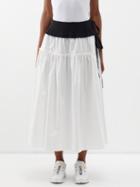 Renata Brenha - Menina Tie-waist Cotton Skirt - Womens - White Black