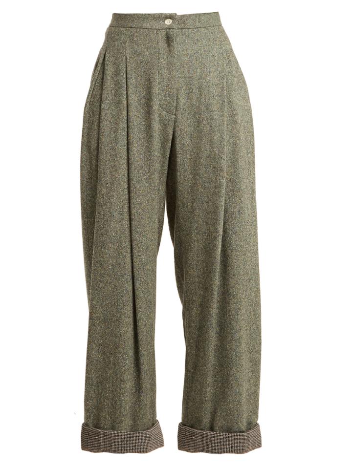 Natasha Zinko High-rise Wide-leg Wool-blend Trousers