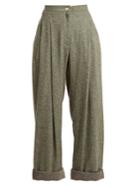 Natasha Zinko High-rise Wide-leg Wool-blend Trousers