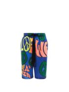 Loewe Paula's Ibiza - Peace-print Jersey Shorts - Mens - Blue Multi