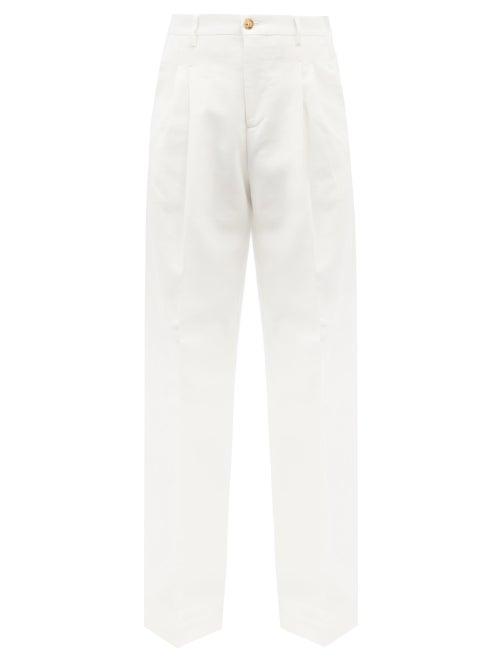 Umit Benan B+ - Pleated Wide-leg Cotton-twill Trousers - Mens - White