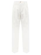 Umit Benan B+ - Pleated Wide-leg Cotton-twill Trousers - Mens - White