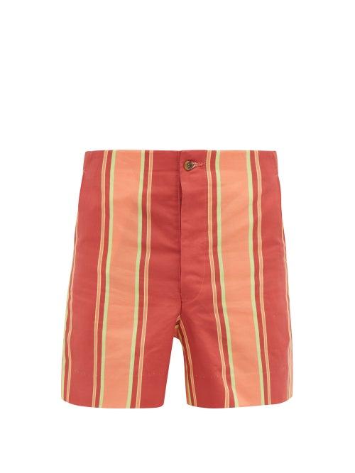 Matchesfashion.com Bode - Rajasthan Striped Cotton Shorts - Mens - Multi