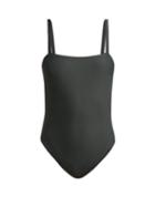 Matchesfashion.com Asceno - Honeycomb Textured Jersey Swimsuit - Womens - Khaki