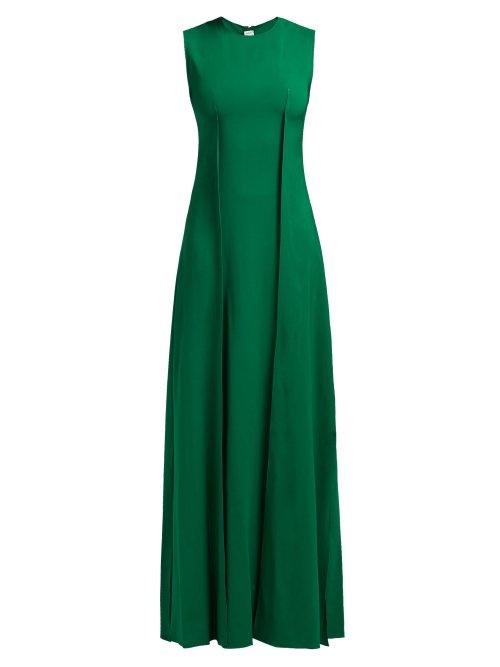 Matchesfashion.com Maison Rabih Kayrouz - Tailored Dart Crepe Gown - Womens - Green