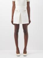 Gucci - Pleated Organic-cotton Drill Mini Skirt - Womens - White