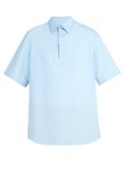Matchesfashion.com Valentino - Oversized Short Sleeved Cotton Shirt - Mens - Light Blue