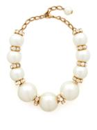 Matchesfashion.com Dolce & Gabbana - Oversized Faux Pearl And Crystal Necklace - Womens - Pearl