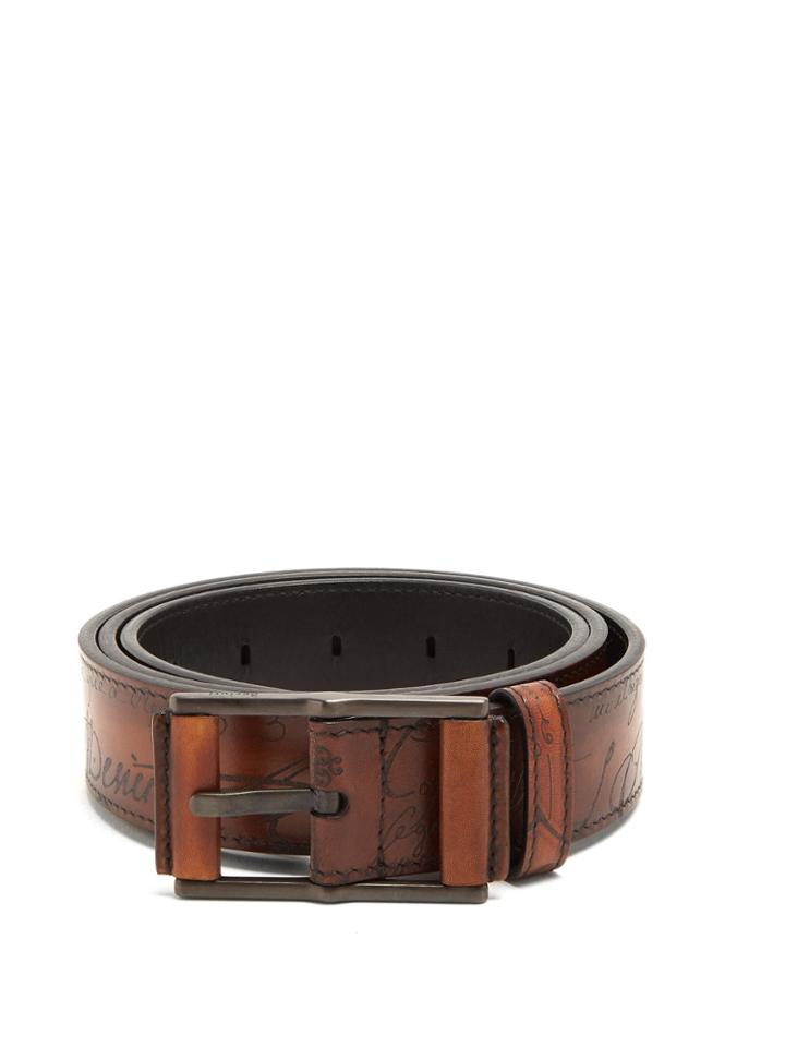 Berluti Mogano Leather Belt