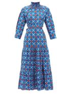 Matchesfashion.com Evi Grintela - El Fenn Floral-print Cotton Shirtdress - Womens - Blue Print