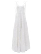 Matchesfashion.com Loveshackfancy - Shoshana Tiered Embroidered Maxi Dress - Womens - White