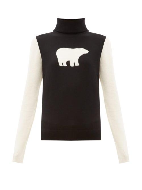 Matchesfashion.com Perfect Moment - Bear Roll Neck Wool Sweater - Womens - Black White