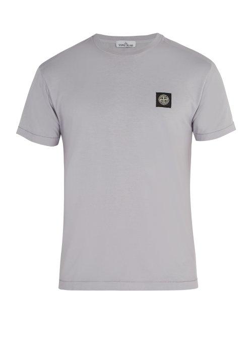 Matchesfashion.com Stone Island - Logo Appliqu Cotton T Shirt - Mens - Purple